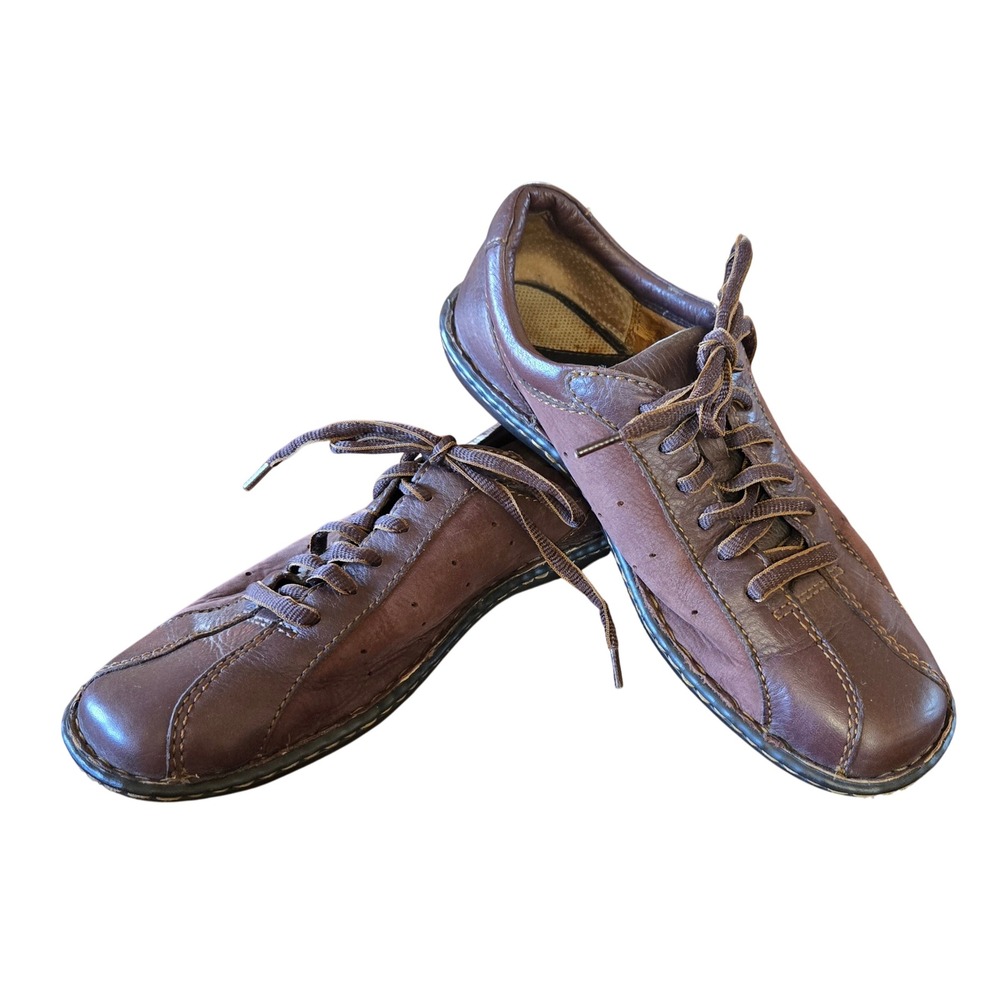 Born Brown Leather Lace Up Comfort Sneakers Walking Shoes Oxfords Womens Sz 9